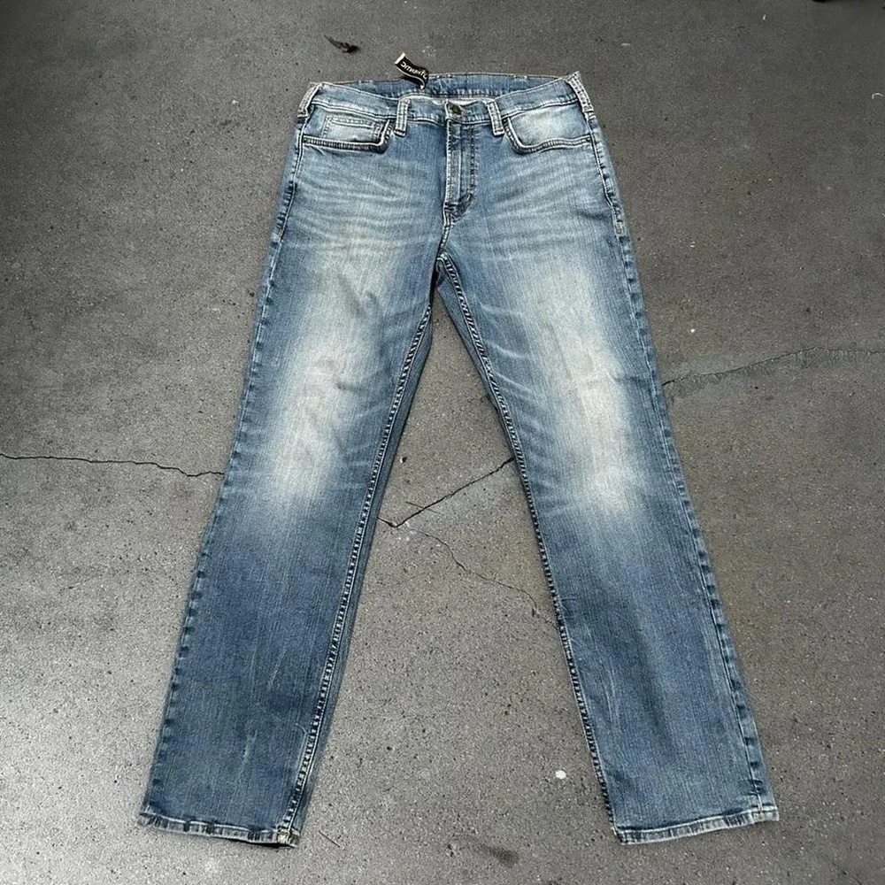 Men's Silver jeans co light wash straight leg denim jeans pants Size 34x34